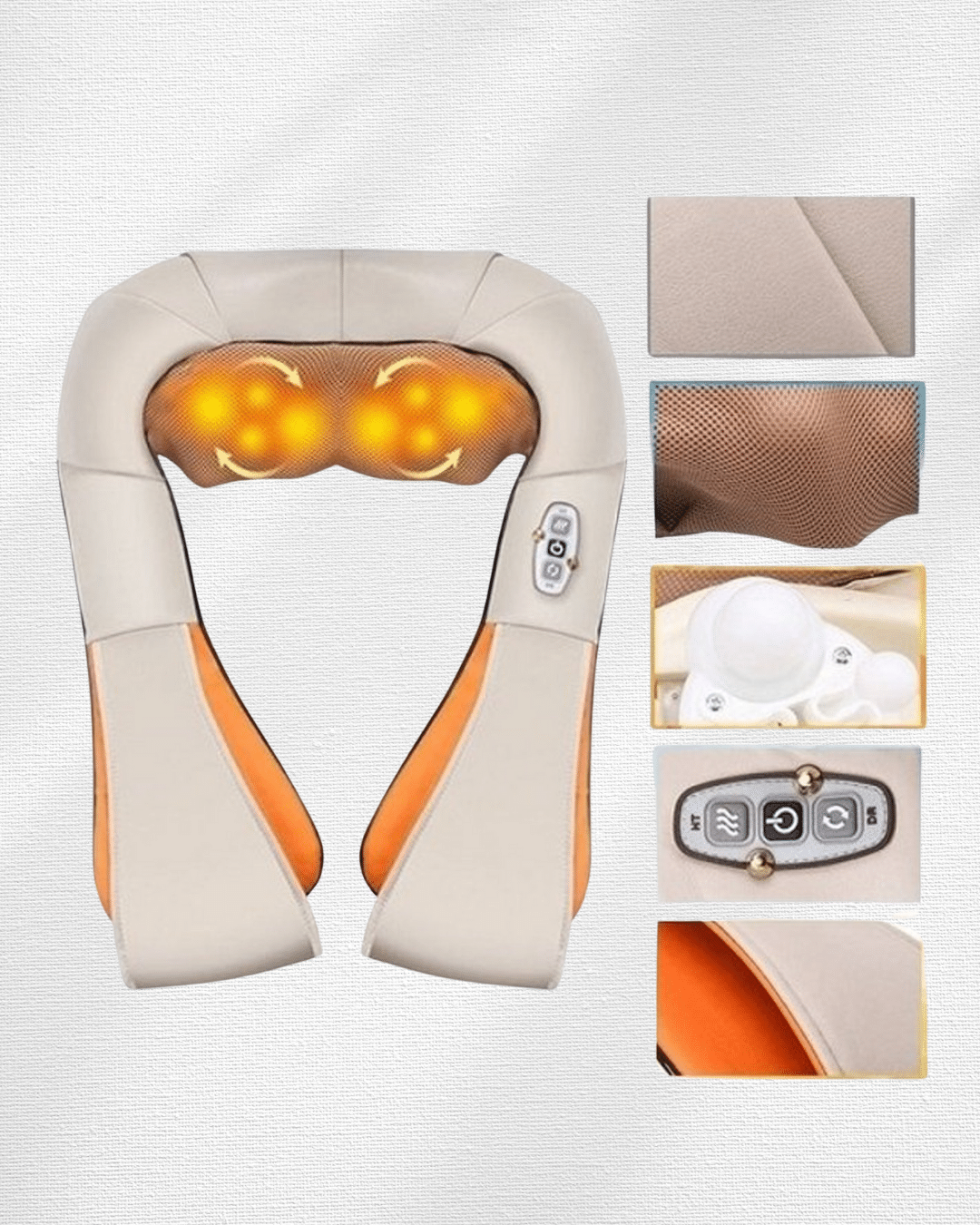 1214399_7-7.png 6 Başlıklı Isıtmalı Masaj Cihazı – Tüm Vücut İçin Derin Kas Masajı - Görsel 2