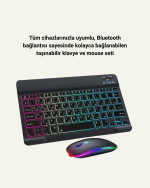 Şık ve Sessiz Tasarımlı Işıklı Klavye Mouse Seti – Şarjlı, Wireless - Görsel 2