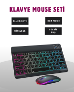Türkçe Q Klavye Düzenli RGB Kablosuz Klavye Mouse Set