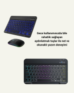 Tüm Cihazlarla Uyumlu RGB Işıklı Kablosuz Klavye ve Mouse Seti - Görsel 4