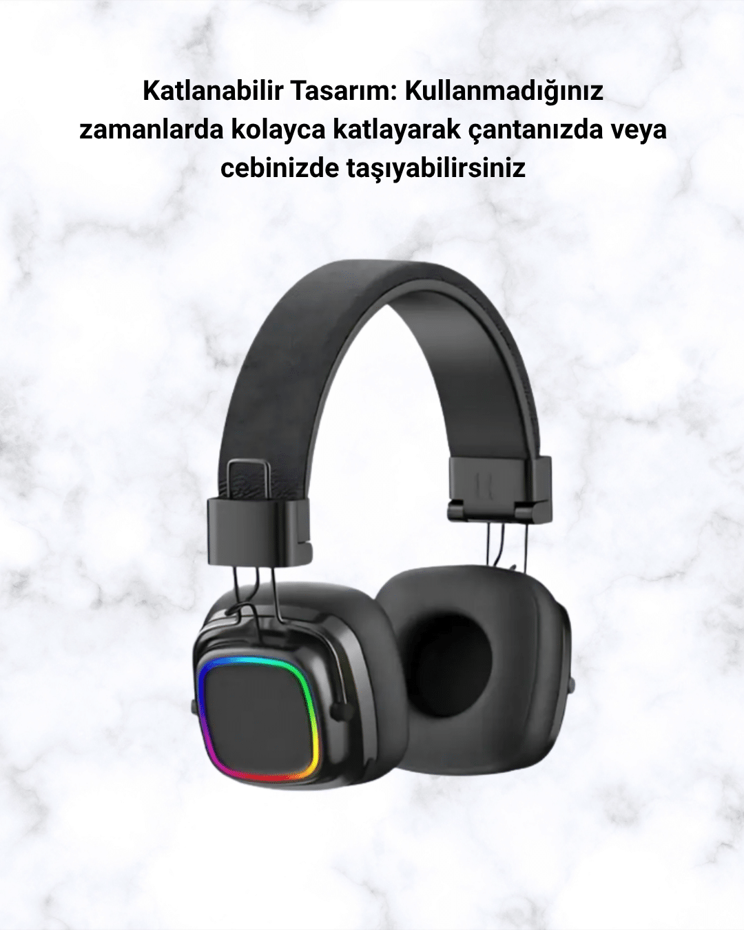 1214433_1-18.png Renkli Işık Efektli Bluetooth 5.3 Müzik Kulaklığı - Görsel 2