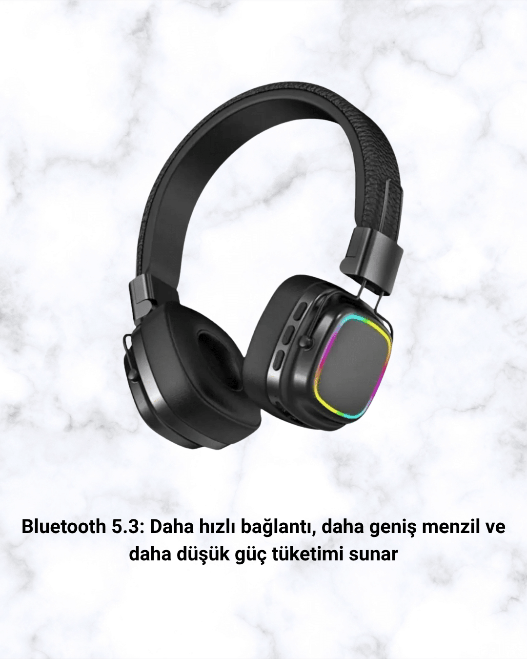 1214433_2-20.png Renkli Işık Efektli Bluetooth 5.3 Müzik Kulaklığı - Görsel 3
