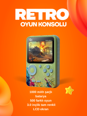 500 Oyun Hafızalı G5 Game Box – Renkli LCD Ekranlı