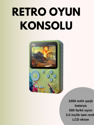 TV Bağlantılı 500 Oyunlu Mini Gameboy Konsol