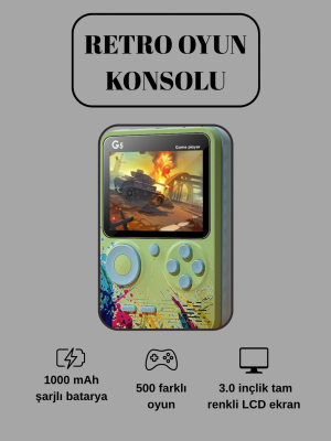 G5 Game Box Retro Mini Oyun Konsolu – 500 Dahili Oyun