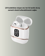 Dijital Göstergeli Bluetooth Kulakiçi Kulaklık – 4’lü Paket, Gürültü Engellemeli - Görsel 3