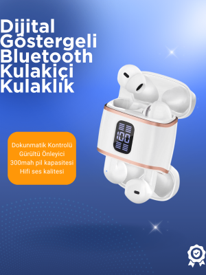 Bluetooth 5.3 Kulaklık – Kulakiçi, ANC+ENC, 4 Adet Set, Dijital Göstergeli