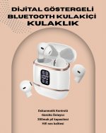 Kulakiçi Bluetooth Kulaklık V5.3 – 4’lü Set, Dijital Ekranlı, Gürültü Engelleme