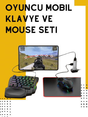 Tak-Çalıştır Mobil Oyun Ekipmanları Seti – Klavye Mouse Dahil
