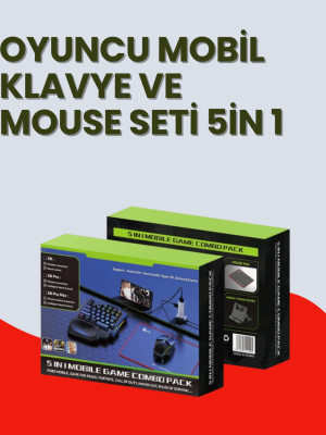 5in1 BT5.3 Mobil Oyun Kiti Klavye Mouse Dönüştürücü Seti