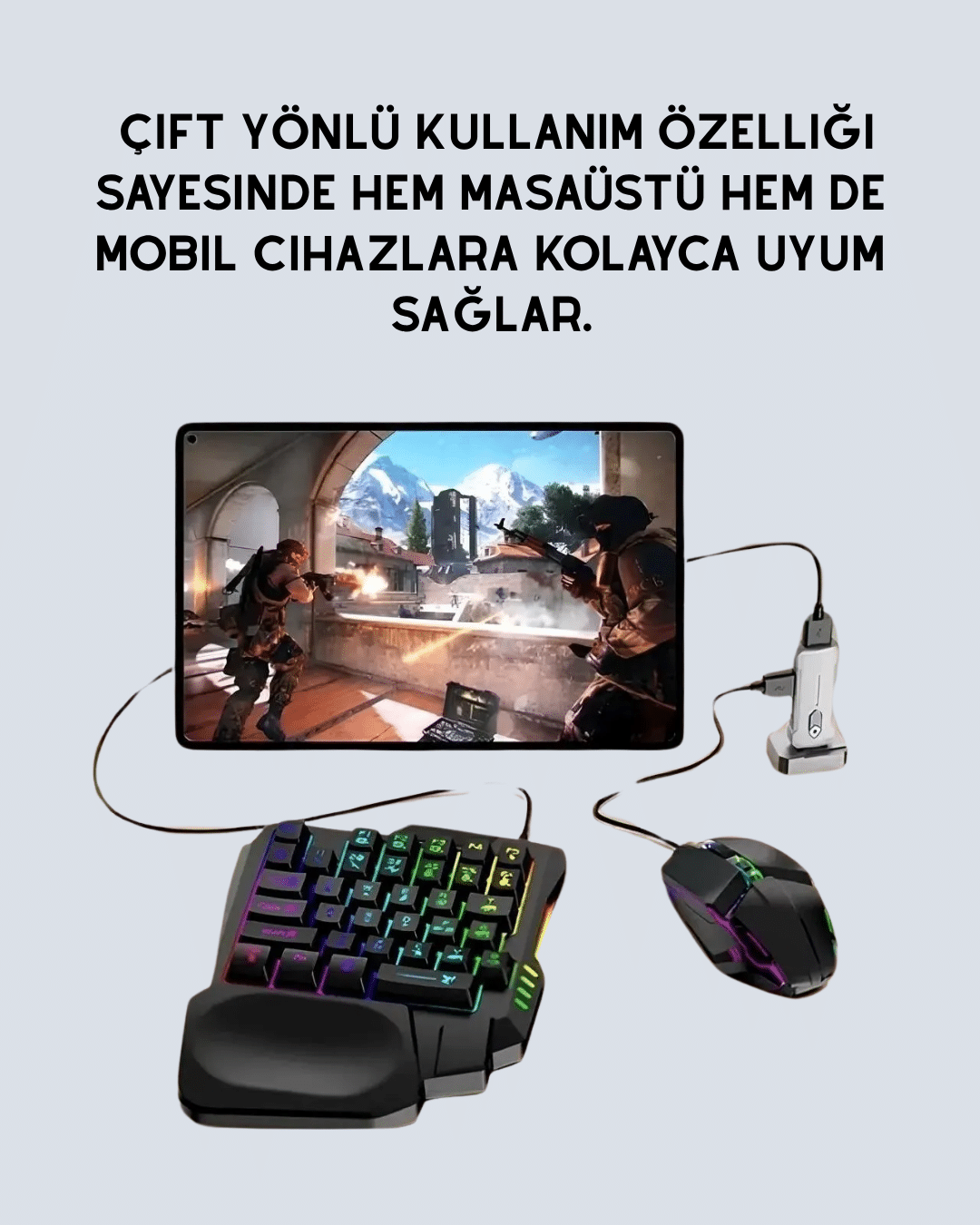 1214483_9.png 5in1 BT5.3 Mobil Oyun Kiti Klavye Mouse Dönüştürücü Seti - Görsel 4