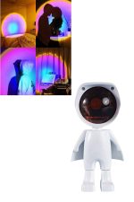 Astronot Işık Projektörü Gökkuşağı Projeksiyon Gece Lambası Hediyelik - Görsel 4