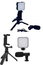 Telefon Tutucu Mikrofonlu Işıklı Youtuber Video Kayıt - Görsel 3