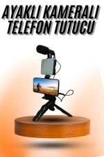 Telefon Tutucu Mini Mikrofonlu Tripod Vlog Çekim Video