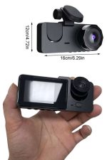 Araç İçi Dikiz Kamerası Sürüş Kaydedici 3 Lensli DVR Kamera - Görsel 4