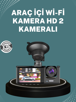 Gece Görüşlü DVR 3 Lensli Araç İçi Sürüş Kamerası Video Kaydedici