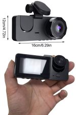 3 Kameralı 2 İnç 1080P Araç İçi Kamera Sürüş Kamerası CarPlay - Görsel 5