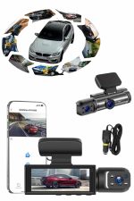 Video ve Fotoğraf Kaydedici Sürüş Kamerası Ön ve Arka Çift Kameralı - Görsel 3
