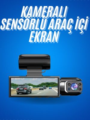 Araç İçi Full Hd Kamera Ön ve Arka Kameralı Ekranlı Araç Kamerası