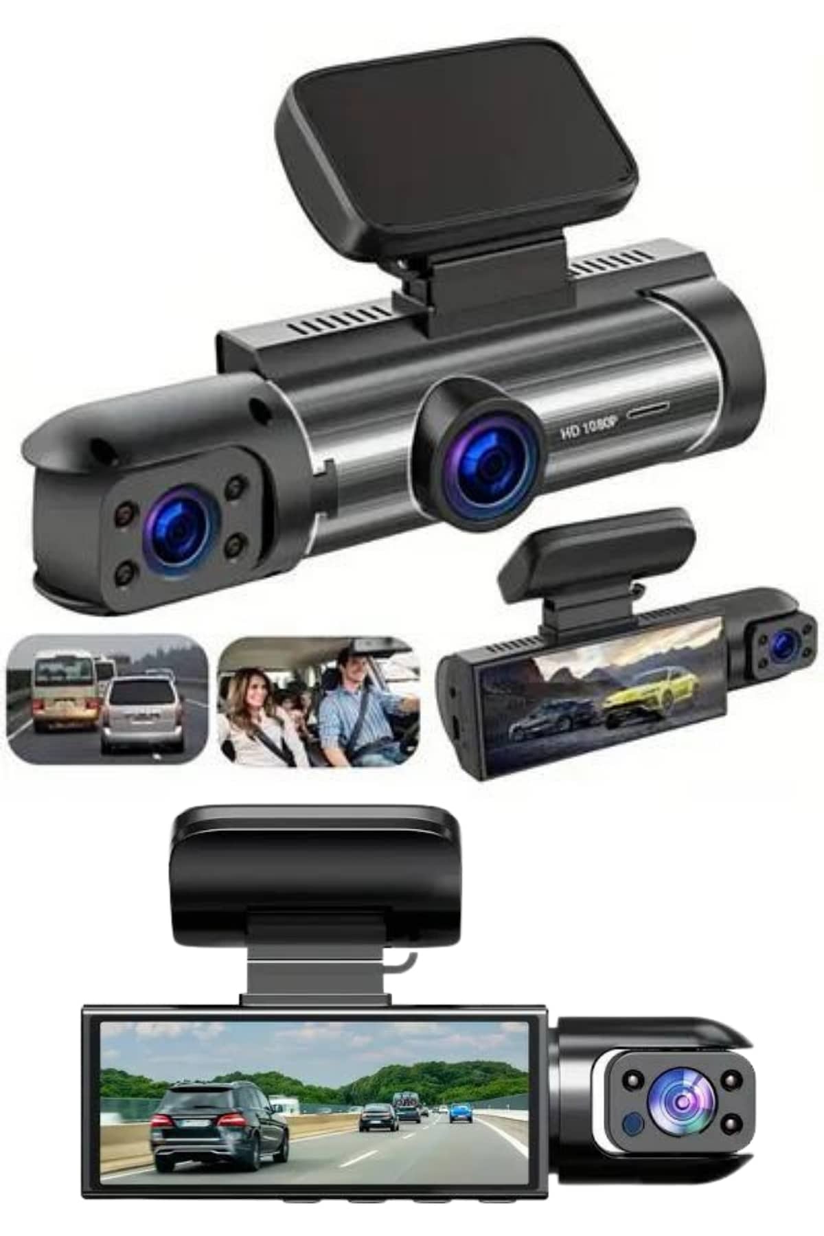 1214525_4-234.jpg Çift Kameralı Araç Kamerası Ön ve Arka Kameralı - Görsel 4