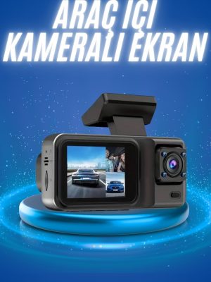Ekranlı Sürüş Kaydedici DVR Ön ve Arka Kameralı Full HD Çözünürlüklü