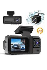 1080P 3 Lensli WİFİ Araç İçi Kameralı Ekran DVR Kaydedici Gece Görüşlü - Görsel 2