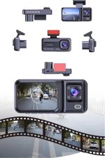 1080P 3 Lensli WİFİ Araç İçi Kameralı Ekran DVR Kaydedici Gece Görüşlü - Görsel 4