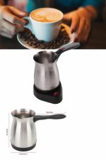 Yeni Nesil Türk Kahve Makinesi Cezvesi Siyah Gri Kablolu Pratik - Görsel 3