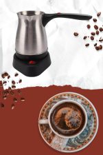 Yeni Nesil Türk Kahve Makinesi Cezvesi Siyah Gri Kablolu Pratik