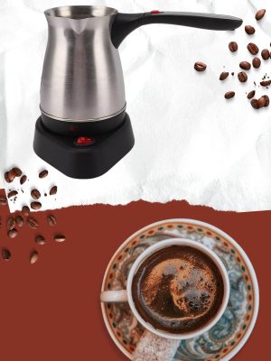 Yeni Nesil Türk Kahve Makinesi Cezvesi Siyah Gri Kablolu Pratik