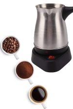 Elektrikli Cezve 800 Watt Paslanmaz Çelik Türk Kahve Makinesi Saplı - Görsel 3