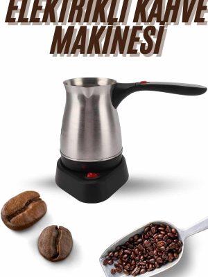 Elektrikli Cezve 800 Watt Paslanmaz Çelik Türk Kahve Makinesi Saplı