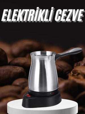 Paslanmaz Çelik Türk Kahvesi Makinesi 6 Fincan Kpasiteli Elektrikli Cezve