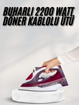 Yeni Nesil Kırmızı Buharlı Ütü 2200 Watt Seramik Tabanlı Yüksek Buhar Gücü
