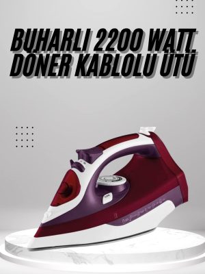 Seramik Tabanlı Kırmızı 2200 Watt Şok Buharlı Ütü