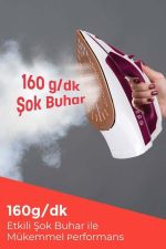 Seramik Tabanlı Kırmızı 2200 Watt Şok Buharlı Ütü - Görsel 4