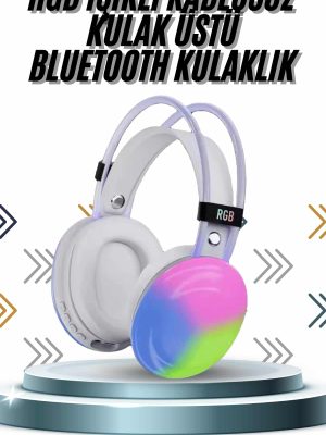 Kablosuz Bluetooth Kulaklık RGB Işıklı Kulak Üstü 5.3 Bluetooth Bağlantılı