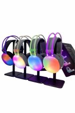 RGB Işıklı Yüksek Ses Kaliteli Kablosuz Kulak Üstü Bluetooth Kulaklık - Görsel 2