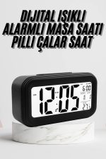 Dijital Masa Saati Termometre Takvim Led Ekran Pilli Ev Ofis Masası