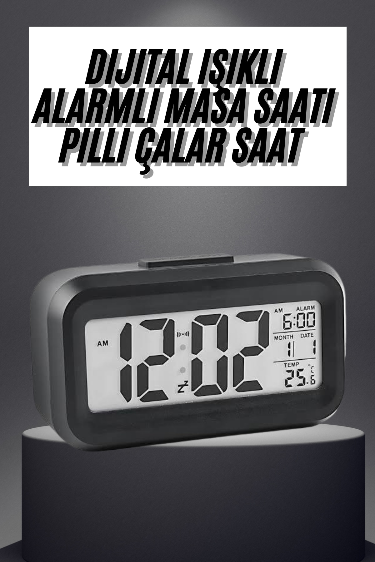 1214562_21-12.jpg Gece Dijital Masa Saati Dijital Alarmlı Led Ekran Pilli Çalar Saat - Görsel 1