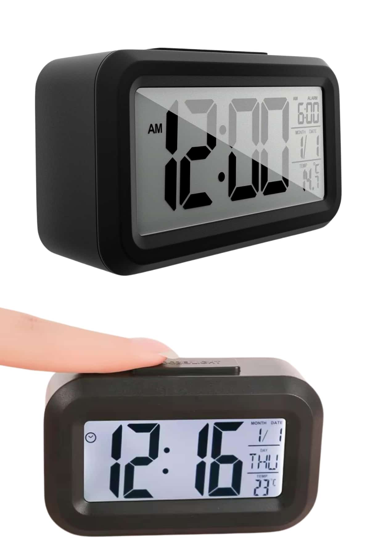 1214562_22-13.jpg Gece Dijital Masa Saati Dijital Alarmlı Led Ekran Pilli Çalar Saat - Görsel 2