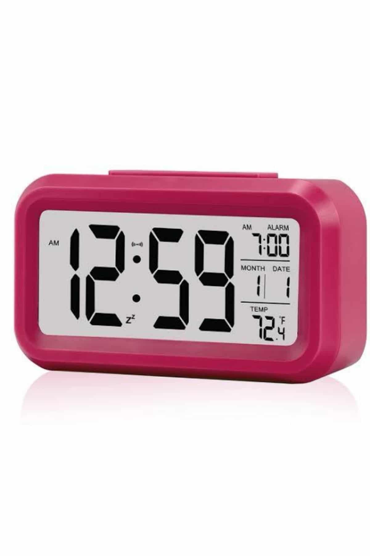 1214563_17-13.jpg Işıklı Dereceli Masa Ofis Saati Alarmlı Termometre Takvim Çalar Saat - Görsel 2