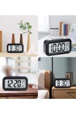 Işıklı Dereceli Masa Ofis Saati Alarmlı Termometre Takvim Çalar Saat - Görsel 3