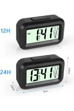 Dijital Masa Saati Termometreli Takvim Çalar Saat Led Ekran Pilli - Görsel 5