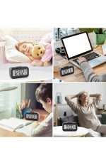 Dijital Işıklı Alarmlı Çalışma Masası Ekran Pilli Çalar Saat - Görsel 4