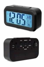 Dijital Masa Saati Takvim Çalar Saat Alarmlı Işıklı Led Ekran Pilli - Görsel 2