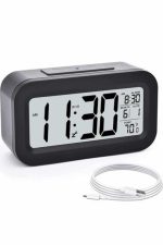 Dijital Masa Saati Takvim Çalar Saat Alarmlı Işıklı Led Ekran Pilli - Görsel 5