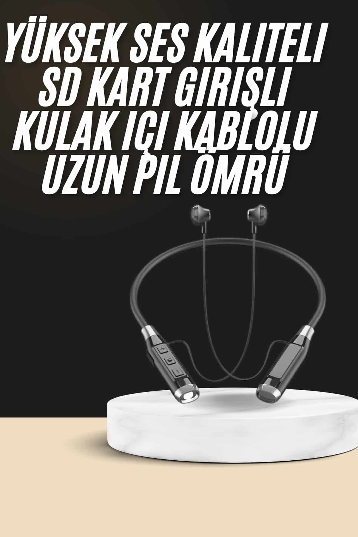 1214578_17-11.jpg Boyun Bantlı SD Kart Girişli Yüksek Perfomanslı Bluetooth Kulaklık - Görsel 2