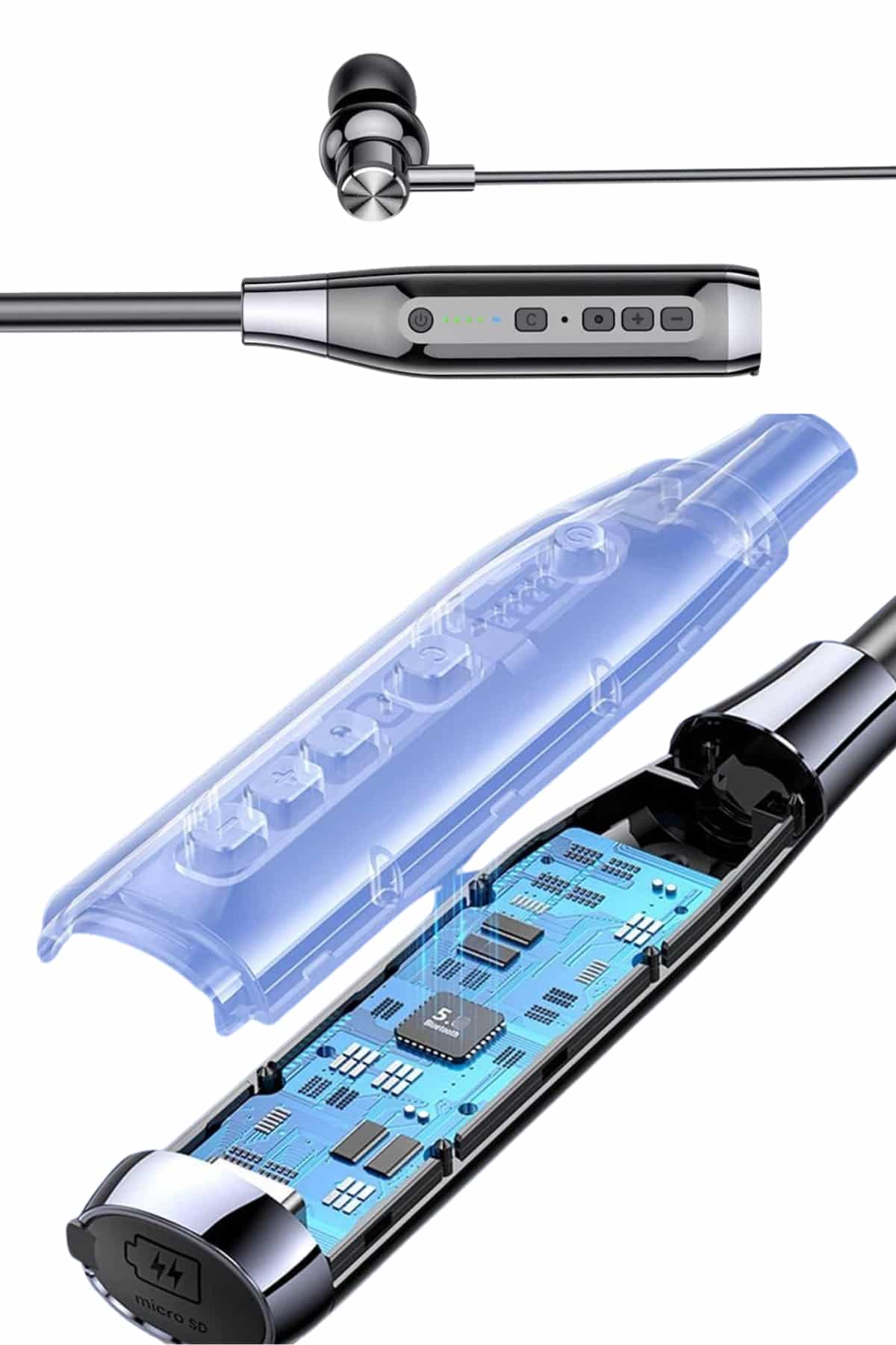 1214578_20-9.jpg Boyun Bantlı SD Kart Girişli Yüksek Perfomanslı Bluetooth Kulaklık - Görsel 5