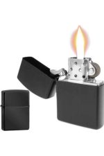 Çakmak Parlak Siyah Zippo Benzinli Çakmak Cep Boy Doldurulabilir - Görsel 5
